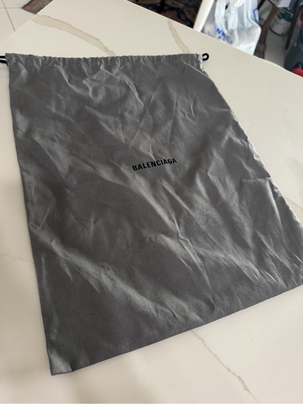 Balenciaga DustBag Drawstring Cotton Gray 17.5 X 14 Purse, Shoes, Wallet, Hat